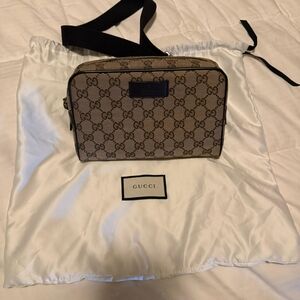 Monogram Dollar Calfskin Belt Bag Beige Ebony Testa di Moro Marrone Scuro